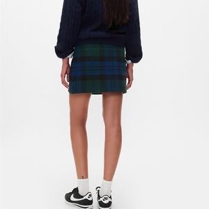 J. Crew Plaid Mini Skirt - Blue and Green wool Size 00